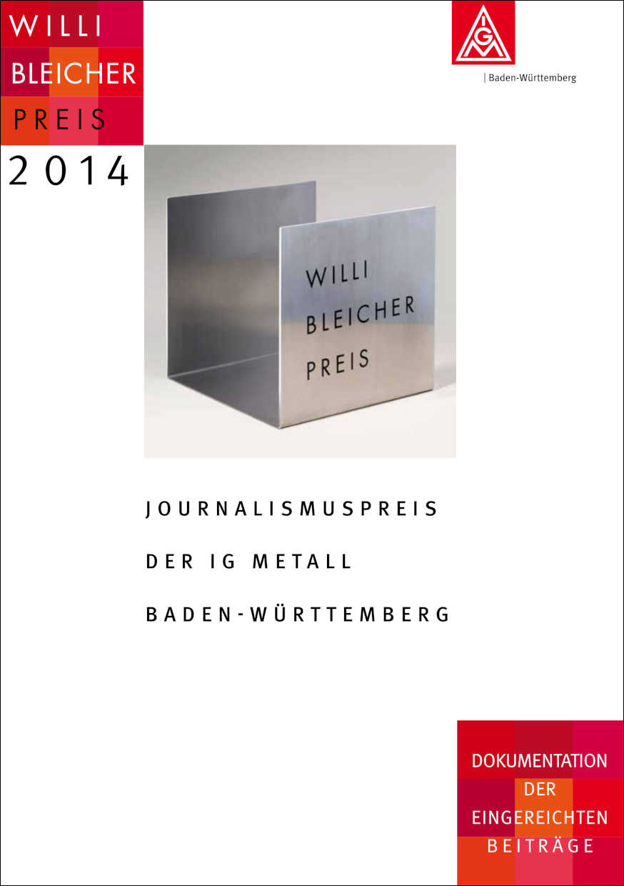 Cover: Broschüre Willi-Bleicher-Preis 2014