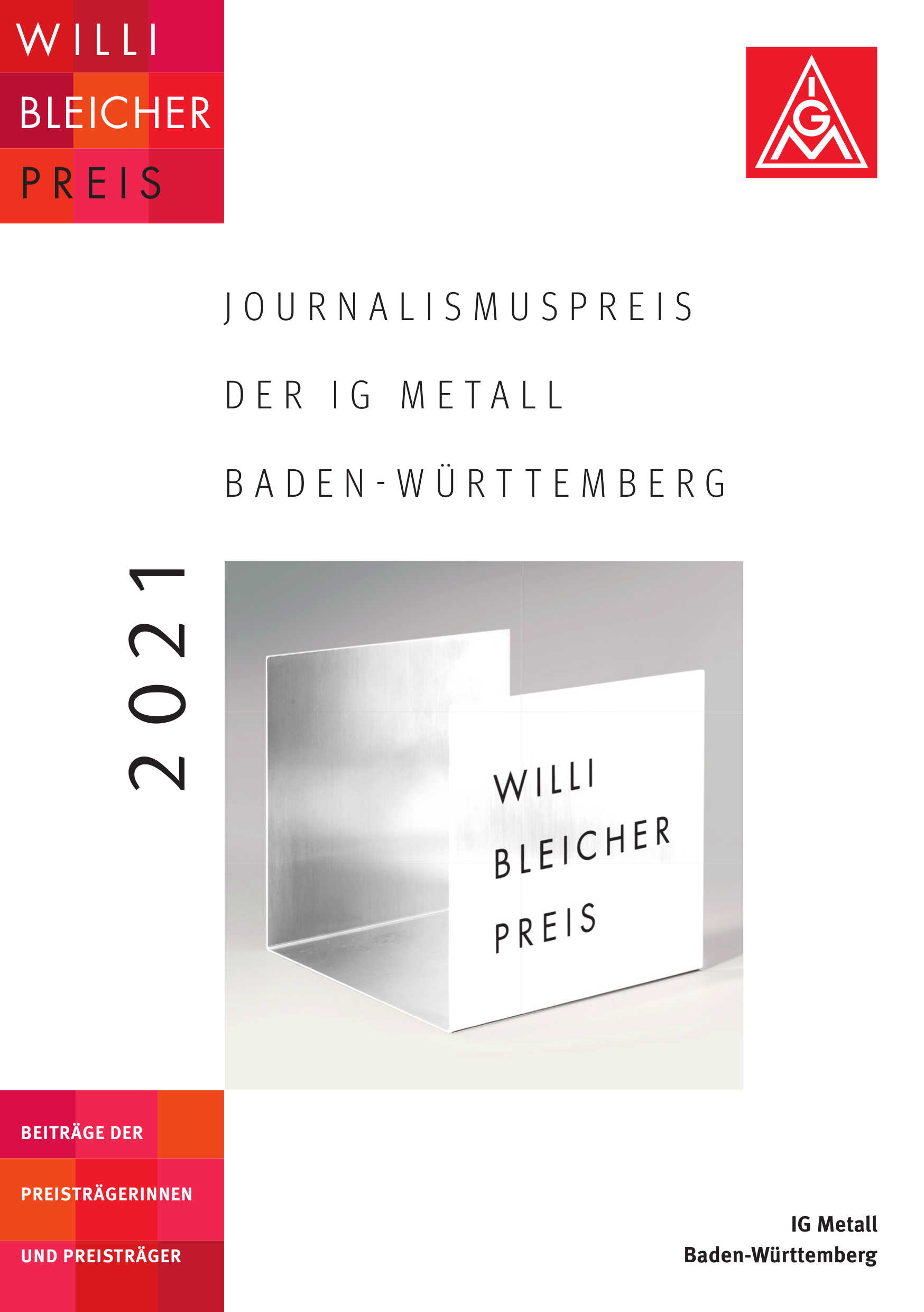 Cover: Broschüre Willi-Bleicher-Preis 2021