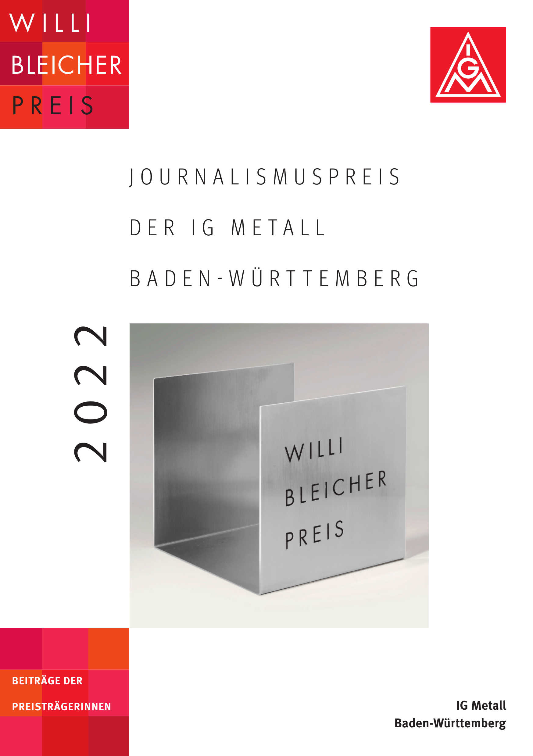 Cover: Broschüre Willi-Bleicher-Preis 2020